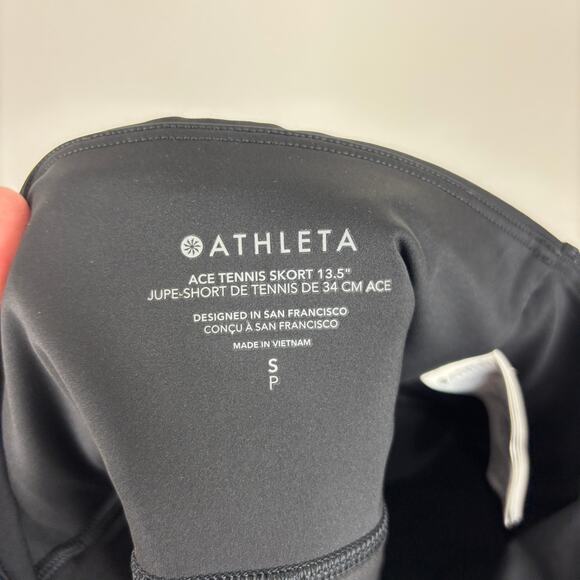 Athleta Black Ace Tennis Skort 13.5" Small preppy country club athletic 657545 - Picture 5 of 7